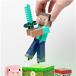 Lampka - Diorama Minecraft Steve (30 cm)