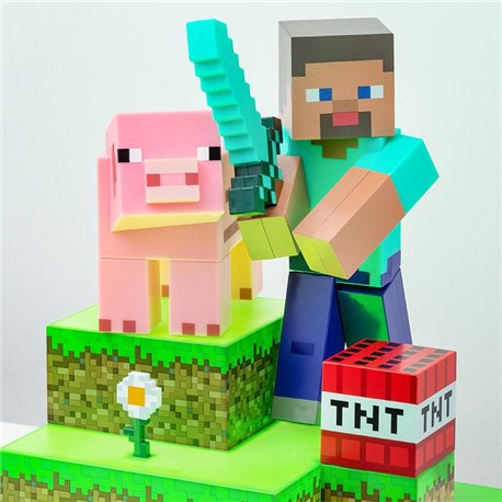 Lampka - Diorama Minecraft Steve (30 cm)