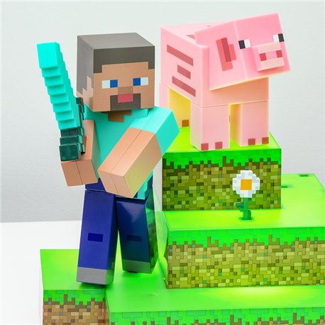 Lampka - Diorama Minecraft Steve (30 cm)