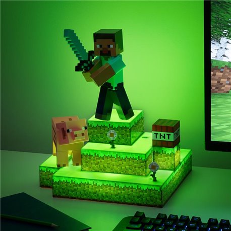 Lampka - Diorama Minecraft Steve (30 cm)