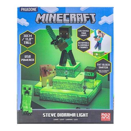 Lampka - Diorama Minecraft Steve (30 cm)