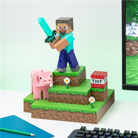 Lampka - Diorama Minecraft Steve (30 cm)