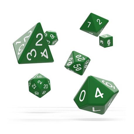 Oakie Doakie Dice RPG Set Solid - Green (7)