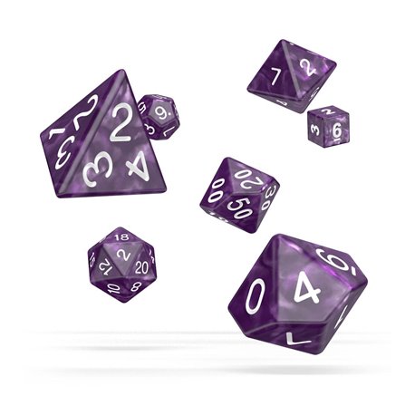 Oakie Doakie Dice RPG Set Marble - Purple (7)