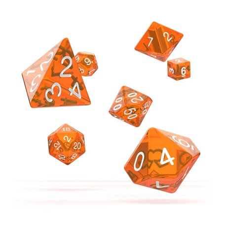 Oakie Doakie Dice RPG Set Translucent - Orange (7)