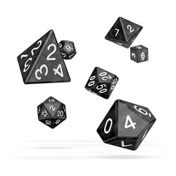 Oakie Doakie Dice RPG Set Marble - Black (7)