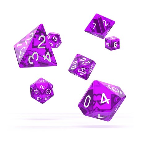 Oakie Doakie Dice RPG Set Translucent - Purple (7)