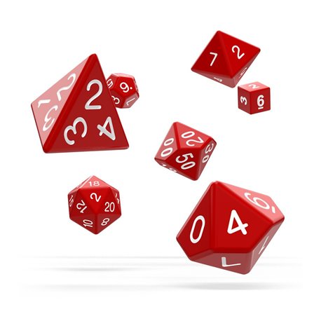 Oakie Doakie Dice RPG Set Solid - Red (7)