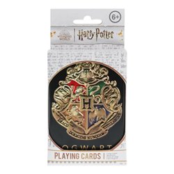 Karty do gry Harry Potter w metalowej puszce z logo Hogwartu