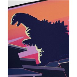 Godzilla Oversized Mousepad Japanese Godzilla Skyline (przedsprzedaż)