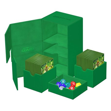 Ultimate Guard Twin Flip`n`Tray 200+ XenoSkin Monocolor Green