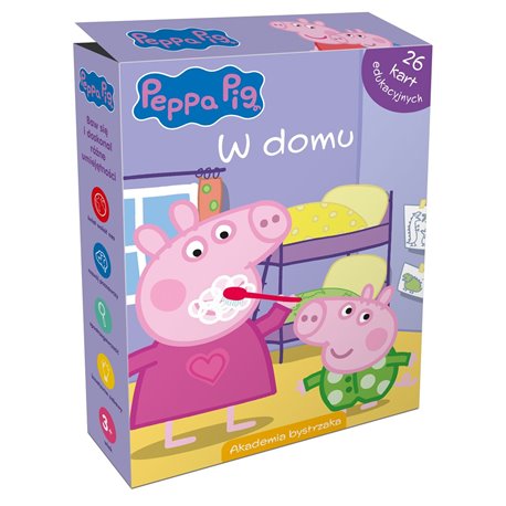Świnka Peppa W domu Karty edukacyjne w pudełku