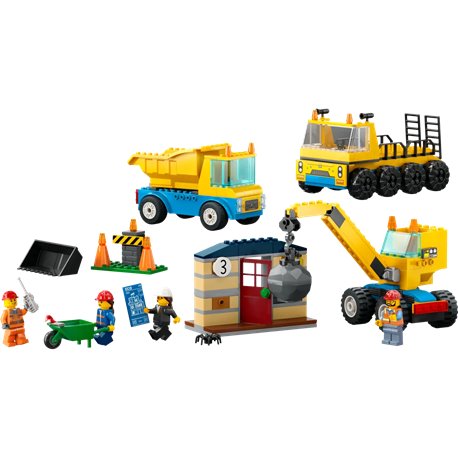 LEGO City 60391 Ciężarówki i dźwig z kulą wyburzeniową