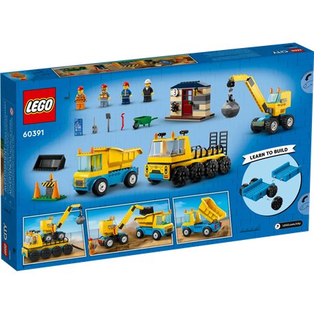 LEGO City 60391 Ciężarówki i dźwig z kulą wyburzeniową