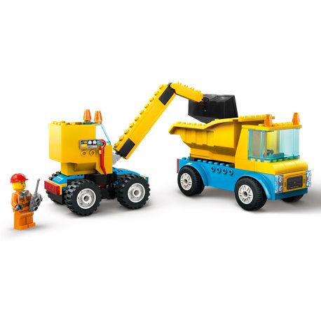 LEGO City 60391 Ciężarówki i dźwig z kulą wyburzeniową