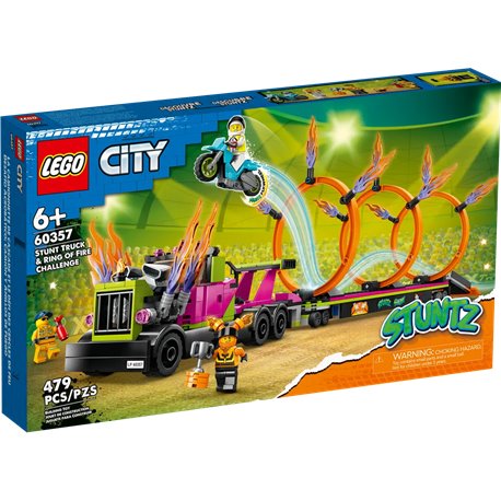 LEGO City 60357 Wyzwanie kaskaderskie - ciężarówka i ogniste obręcze