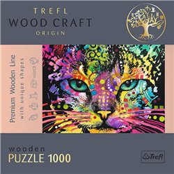 Puzzle drewniane 1000 Kolorowy kot