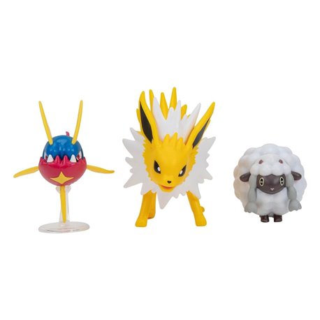 Pokemon Battle Figure Set Wooloo, Carvanha, Jolteon (przedsprzedaż)