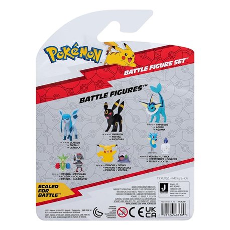 Pokemon Battle Figure Set Togepi, Pancham, Wartortle (przedsprzedaż)