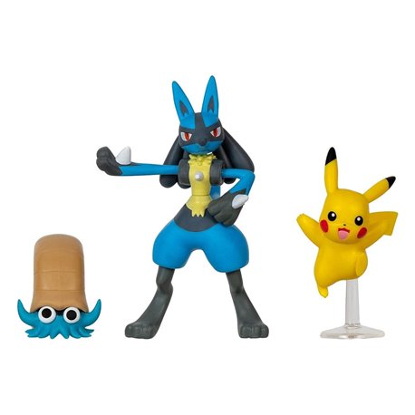 Pokemon Battle Figure Set Pikachu, Omanyte, Lucario (przedsprzedaż)