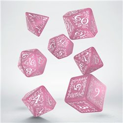 Kości RPG - Elfickie: Błyszczące Różowo Białe