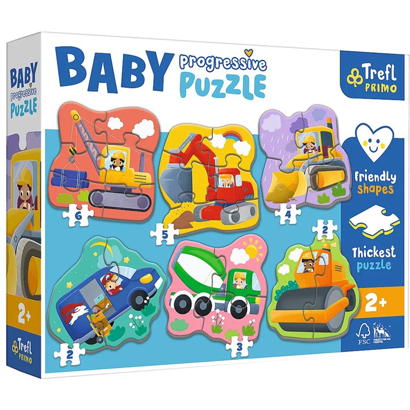 Puzzle Baby Progressive - Pojazdy