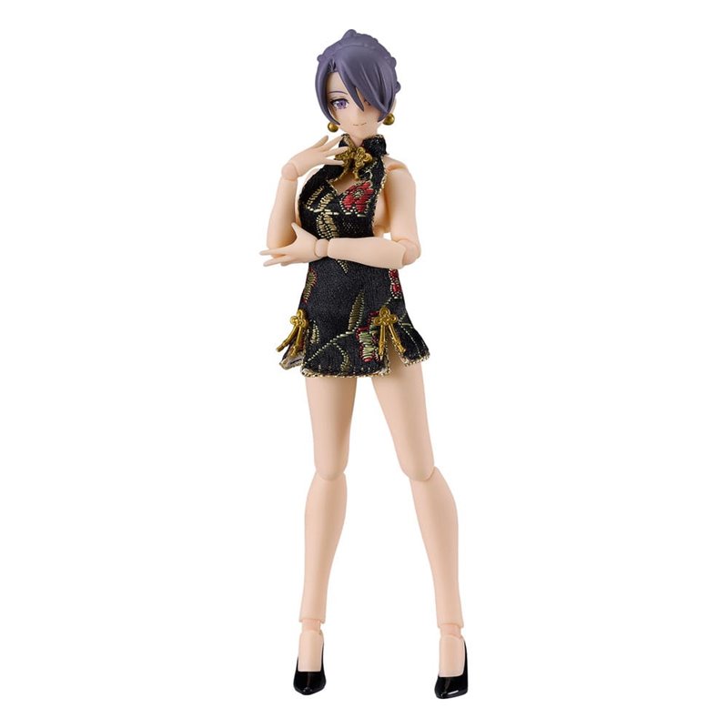 Original Character Figma Action Figure Female Body (Mika) Mini Skirt Chinese Dress Outfit (Black) 13 cm (przedsprzedaż)