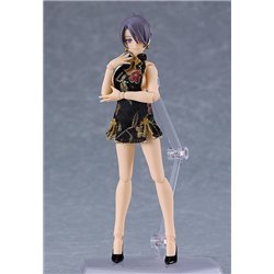 Original Character Figma Action Figure Female Body (Mika) Mini Skirt Chinese Dress Outfit (Black) 13 cm (przedsprzedaż)