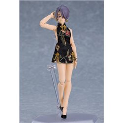 Original Character Figma Action Figure Female Body (Mika) Mini Skirt Chinese Dress Outfit (Black) 13 cm (przedsprzedaż)