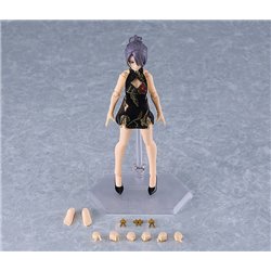 Original Character Figma Action Figure Female Body (Mika) Mini Skirt Chinese Dress Outfit (Black) 13 cm (przedsprzedaż)