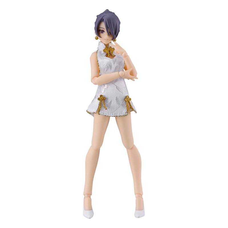 Original Character Figma Action Figure Female Body (Mika) Mini Skirt Chinese Dress Outfit (White) 13 cm (przedsprzedaż)