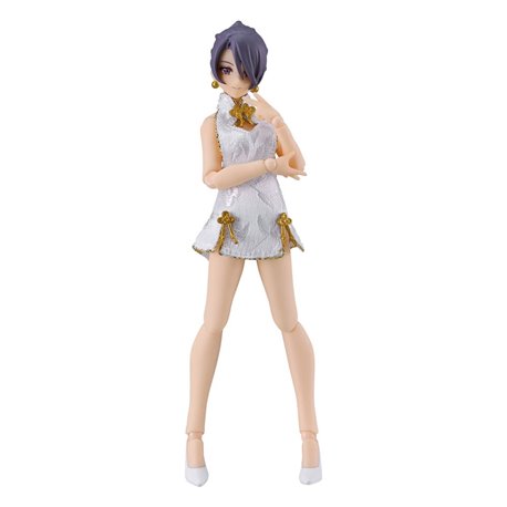 Original Character Figma Action Figure Female Body (Mika) Mini Skirt Chinese Dress Outfit (White) 13 cm (przedsprzedaż)