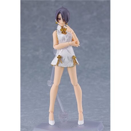 Original Character Figma Action Figure Female Body (Mika) Mini Skirt Chinese Dress Outfit (White) 13 cm (przedsprzedaż)