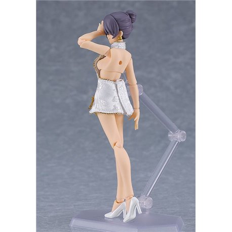 Original Character Figma Action Figure Female Body (Mika) Mini Skirt Chinese Dress Outfit (White) 13 cm (przedsprzedaż)