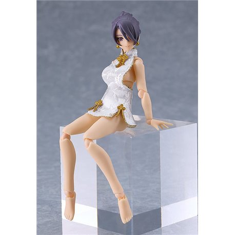 Original Character Figma Action Figure Female Body (Mika) Mini Skirt Chinese Dress Outfit (White) 13 cm (przedsprzedaż)