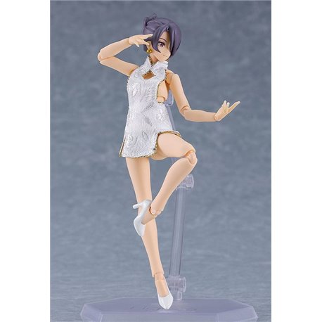 Original Character Figma Action Figure Female Body (Mika) Mini Skirt Chinese Dress Outfit (White) 13 cm (przedsprzedaż)