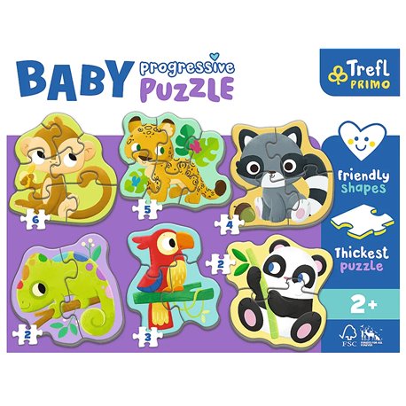 Puzzle Baby Progressive - Zwierzęta exotic