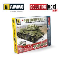 Ammo by Mig: Solution Box Mini 11 - 4BO Green Vehicles - Colors and Weathering System