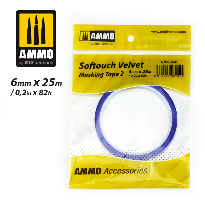 Ammo by Mig: Softouch Velvet Masking Tape 2 (6 mm x 25 m) 