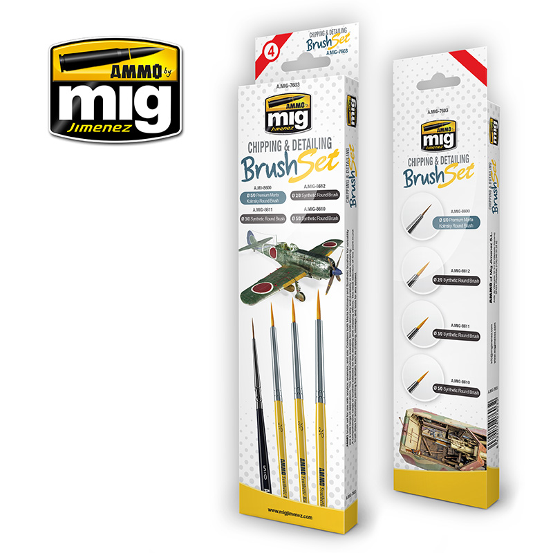 Ammo by Mig: Chipping & Detailing Brush Set