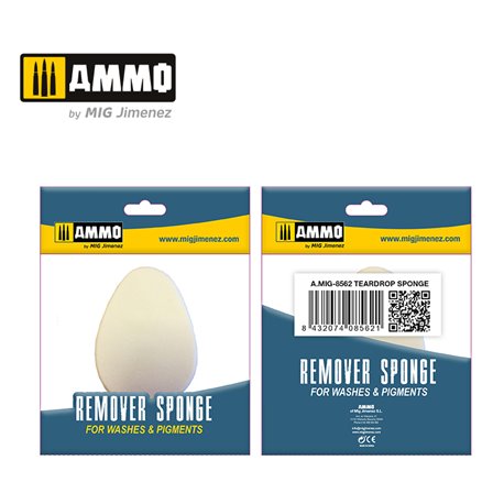 Ammo by Mig: Remover Sponge for Washes & Pigments - Teardrop Sponge (2)