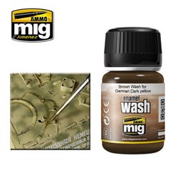 Ammo by Mig: Enamel Wash - Brown Wash for German Dark Yellow