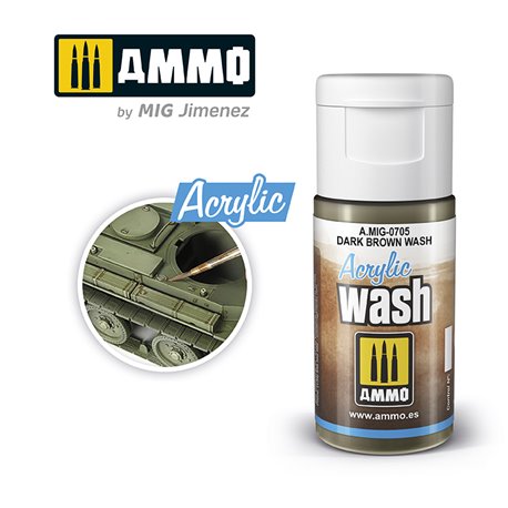 Ammo by Mig: Acrylic Wash - Dark Brown Wash