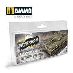 Ammo by Mig: DIO Drybrush Paint - Set Green Colors