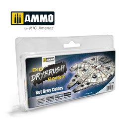 Ammo by Mig: DIO Drybrush Paint - Set Grey Colors