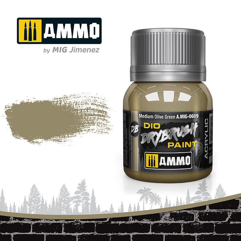 Ammo by Mig: DIO Drybrush - Medium Olive Green