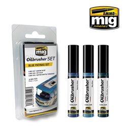 Ammo by Mig: Oilbrusher Set - Blue Patinas Set