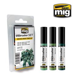 Ammo by Mig: Oilbrusher Set - Mechas Green Tones Set