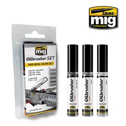 Ammo by Mig: Oilbrusher Set - Bare Metal Colors Set