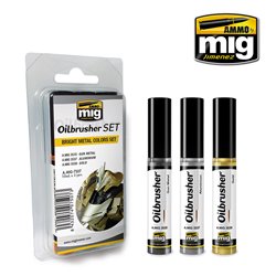 Ammo by Mig: Oilbrusher Set - Bright Metal Colors Set